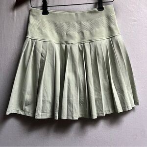 Pleated Tennis Skirt Skort Sage Green Built In Shorts Size L Fits M